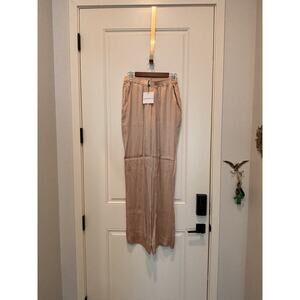 Chloe Kristin Satin Taupe Pull On Pant Medium Long NWT $258.00